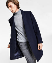 Lauren Ralph Lauren Mens Classic fit Overcoat Coat 40 S Blue Herringbone