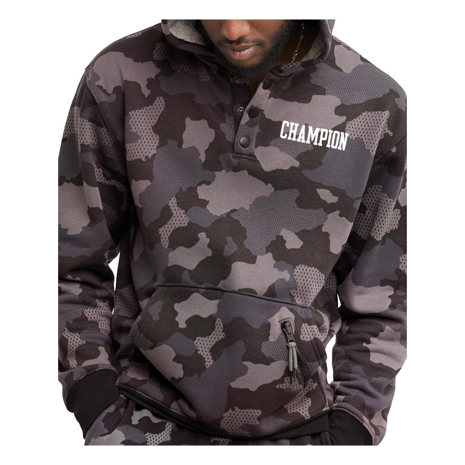 Champion Mens Urban Pursuits Hoodie Sweatshirt Small Grey Camo