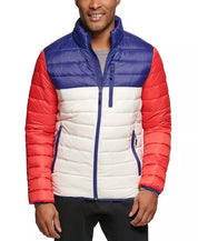 Club Room Men's Down Packable Quilted Puffer Jacket Large Blue Red White