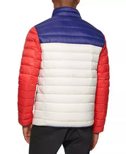 Club Room Men's Down Packable Quilted Puffer Jacket Large Blue Red White
