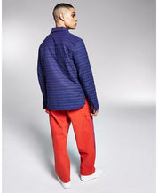And Now This 5:31 by Jerome LaMaar Men's Quilted Jacket Large Striped Blue