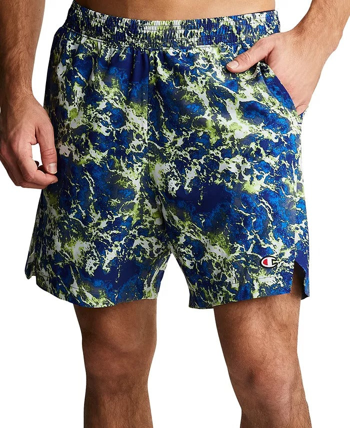 Champion Men's Sports Print 9 In. Shorts Blue Large