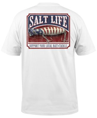 Salt Life Men's Local Star Short Sleeve Pocket Tee Shirt White Medium