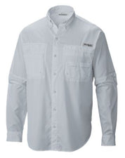 Columbia Mens Regular fit Long Sleeve Button-Up Shirt Large Grey Solid