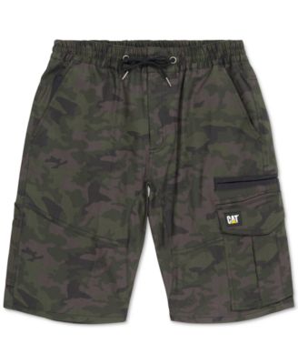 Caterpillar Mens Midrise 9" Inseam Green Camo Cargo Shorts 34 Reg