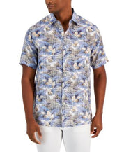 Club Room Mens Linen Floral Button-Down Shirt Medium