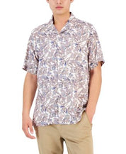 Club Room Navy Silk Buttondown Shirt Men's Print XXL