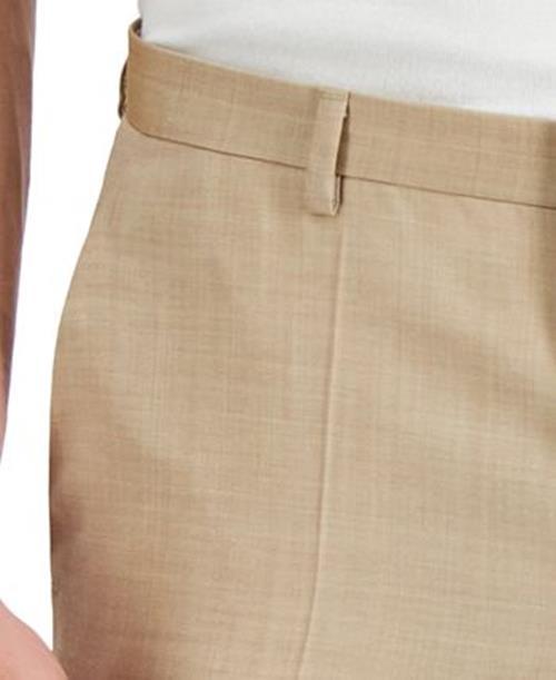 HUGO BOSS Men's Modern-Fit Solid Dress Pants 34 x 32 Light Tan Wool
