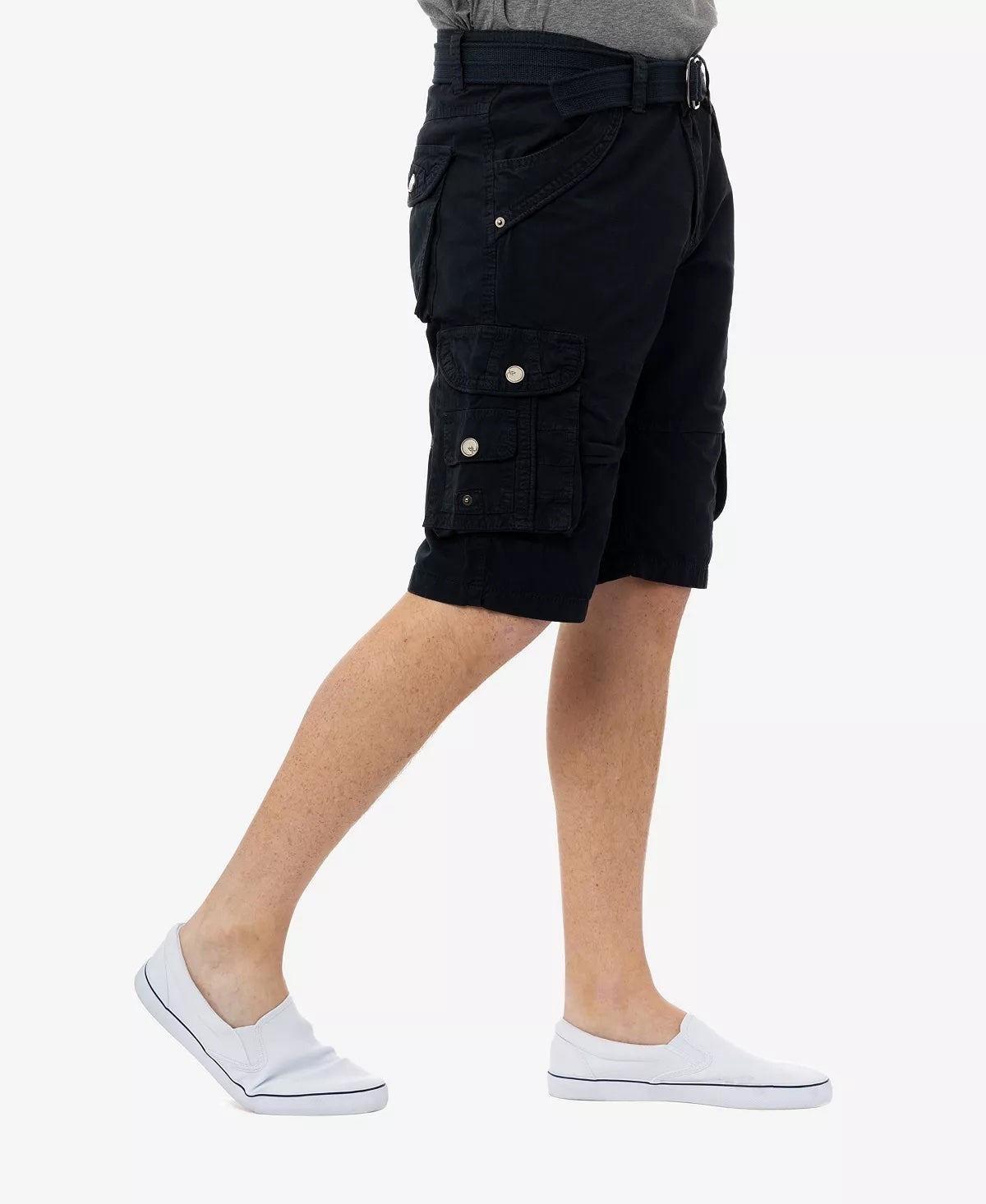 X RAY Men's Belted Twill Tape Cargo Shorts Classic Black  32