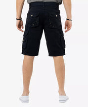 X RAY Men's Belted Twill Tape Cargo Shorts Classic Black  32