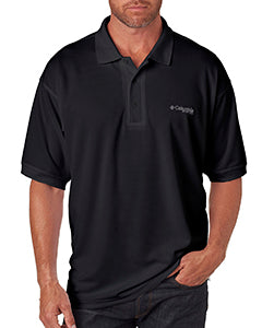 Columbia Men Regular fit Short Sleeve Polo Shirt Medium Black Solid