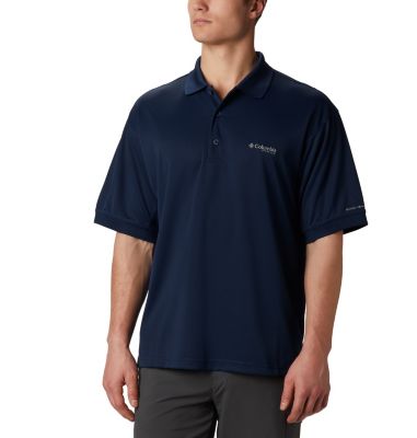 Columbia Men Regular fit Short Sleeve Polo Shirt Large Blue Solid