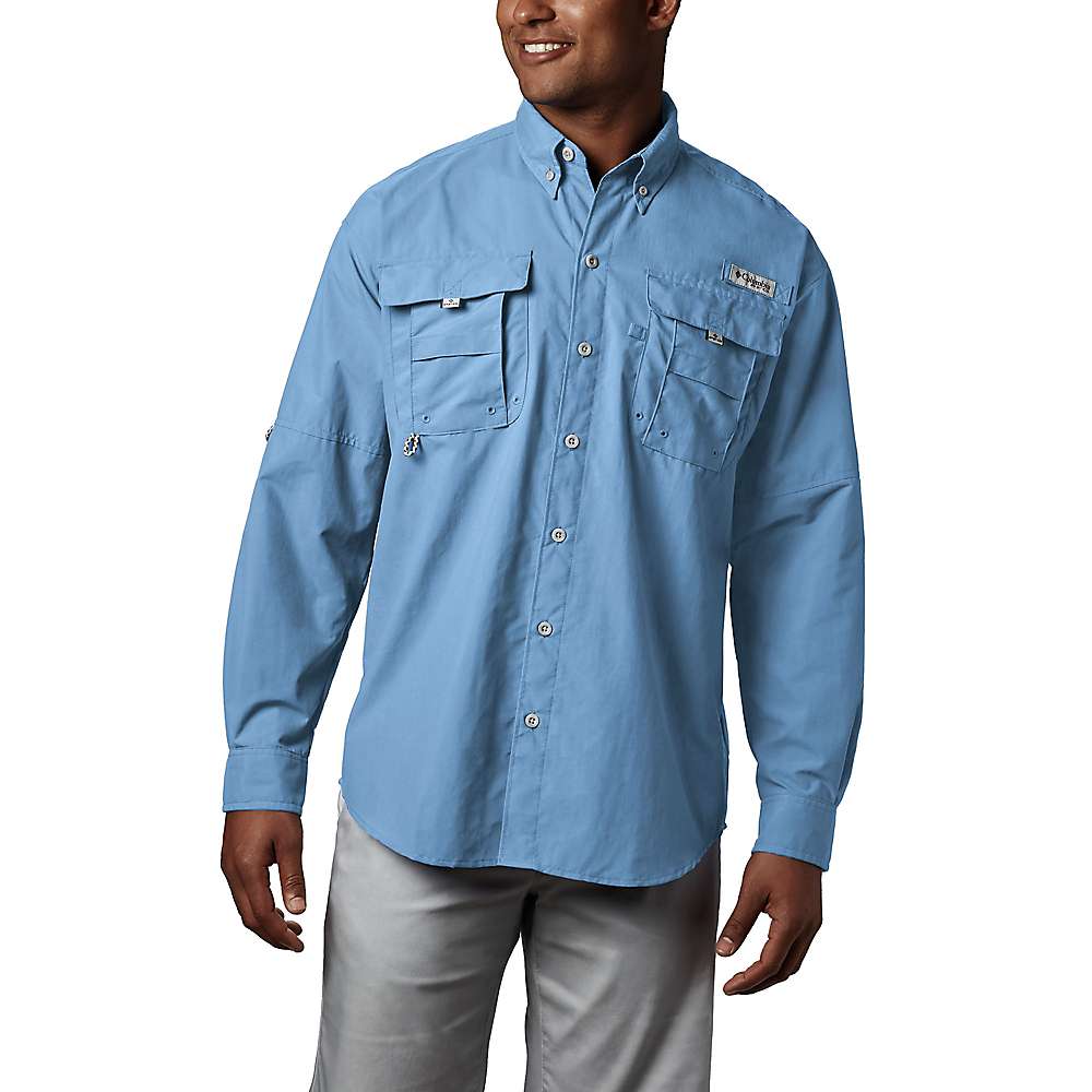 Columbia Mens Bahama II Button Down Fishing Shirt Sail Blue 2XL