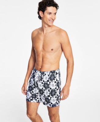 International Concepts Men's Blooms 5" Board Shorts  Black Small