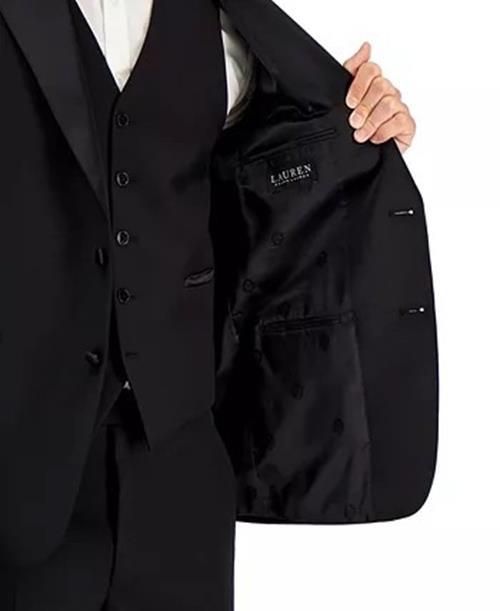 Lauren Ralph Lauren Mens Classic fit Tuxedo Suit Jacket Blazer 56 R Black