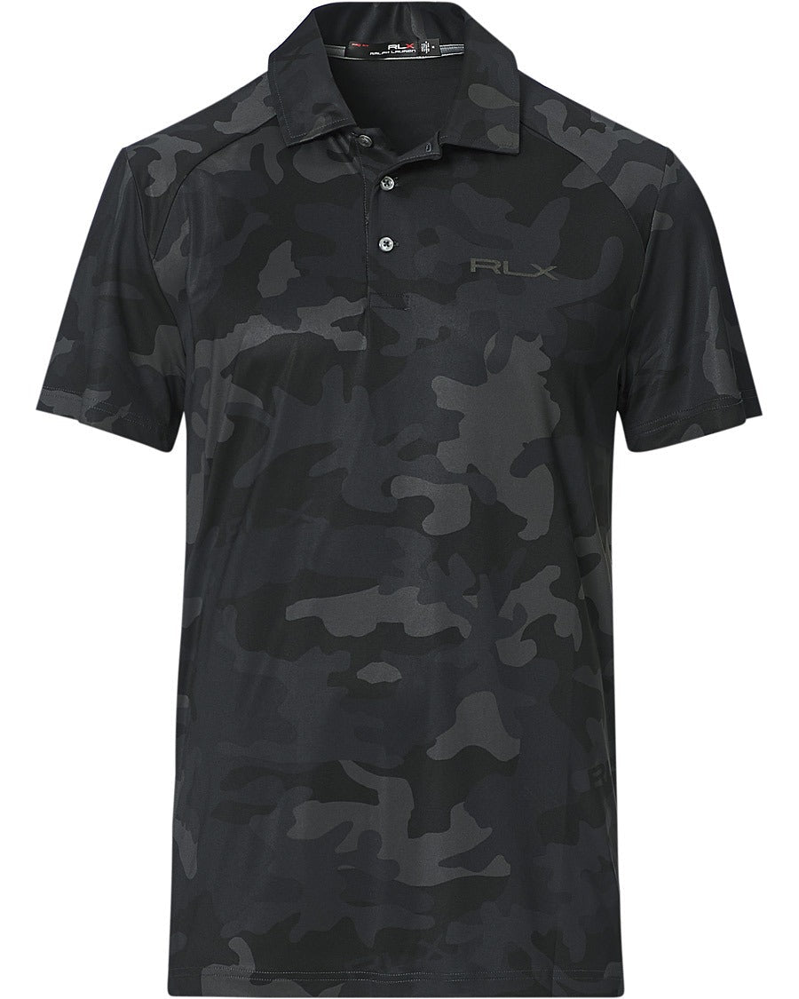 RLX Ralph Lauren Golf Custom Slim Fit Performance Polo Shirt Medium Black Camo