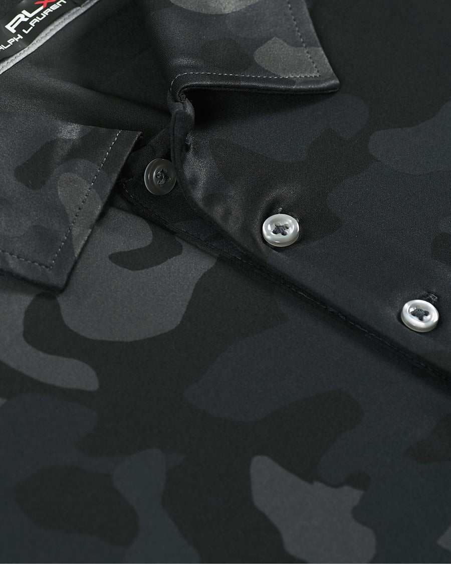 RLX Ralph Lauren Golf Custom Slim Fit Performance Polo Shirt Medium Black Camo