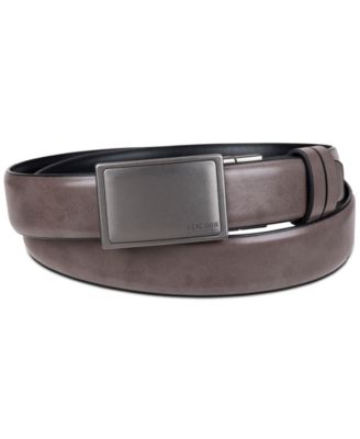 Kenneth Cole Mens Reversible Faux Leather Dress Belt Grey Black Small 30 32