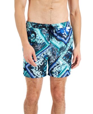 Inc Men's Toni Patch Print Swim Trunks Navy Small