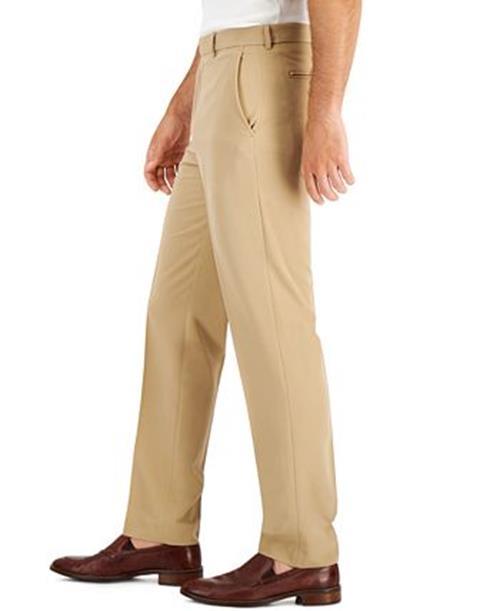 Nautica Mens Modern fit Dress Pants 40 / 32 Beige Solid Stretch