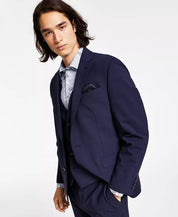 Bar Iii Mens Slim fit Suit Jacket Blazer 34 S Navy Blue Solid Stretch Wool