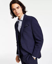 Bar Iii Mens Slim fit Suit Jacket Blazer 42 L Navy Blue Solid