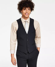 Bar Iii Men's Slim-Fit Wool Suit Vest Large Black