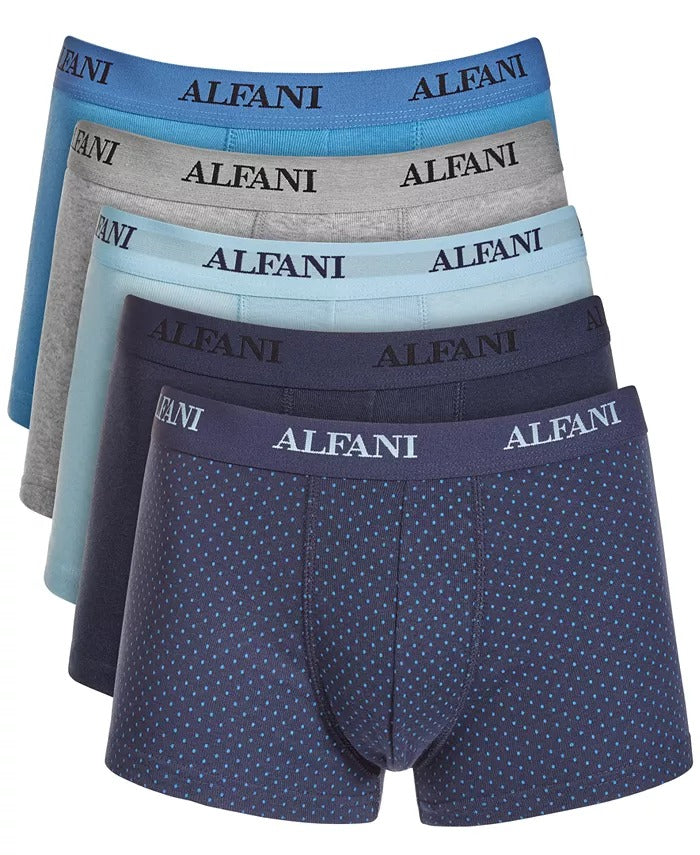 ALFANI Men's 5 Pack Moisture-Wicking Trunks Underwear Large Blue