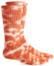 Sun + Stone Mens Tie Dye Crew Socks Orange