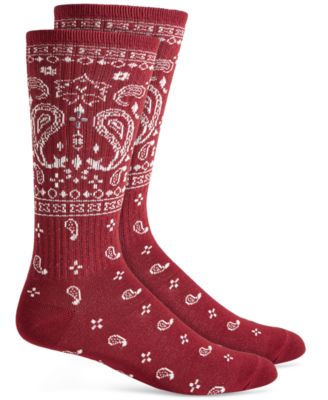 Sun + Stone Men's Bandana Socks Red Osfa Reg