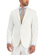 NAUTICA Men's Modern-Fit Cotton Linen Blend Suit 38R / 32 x 32 White