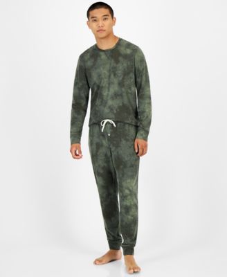 Men's Sun + Stone Tie-Dyed Pajama T-Shirt, Green, Large