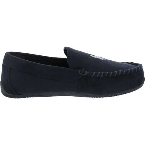 Ralph Lauren Mens' POLO Slipper, Declan Plaid Moccasin House Shoe Navy Size 10