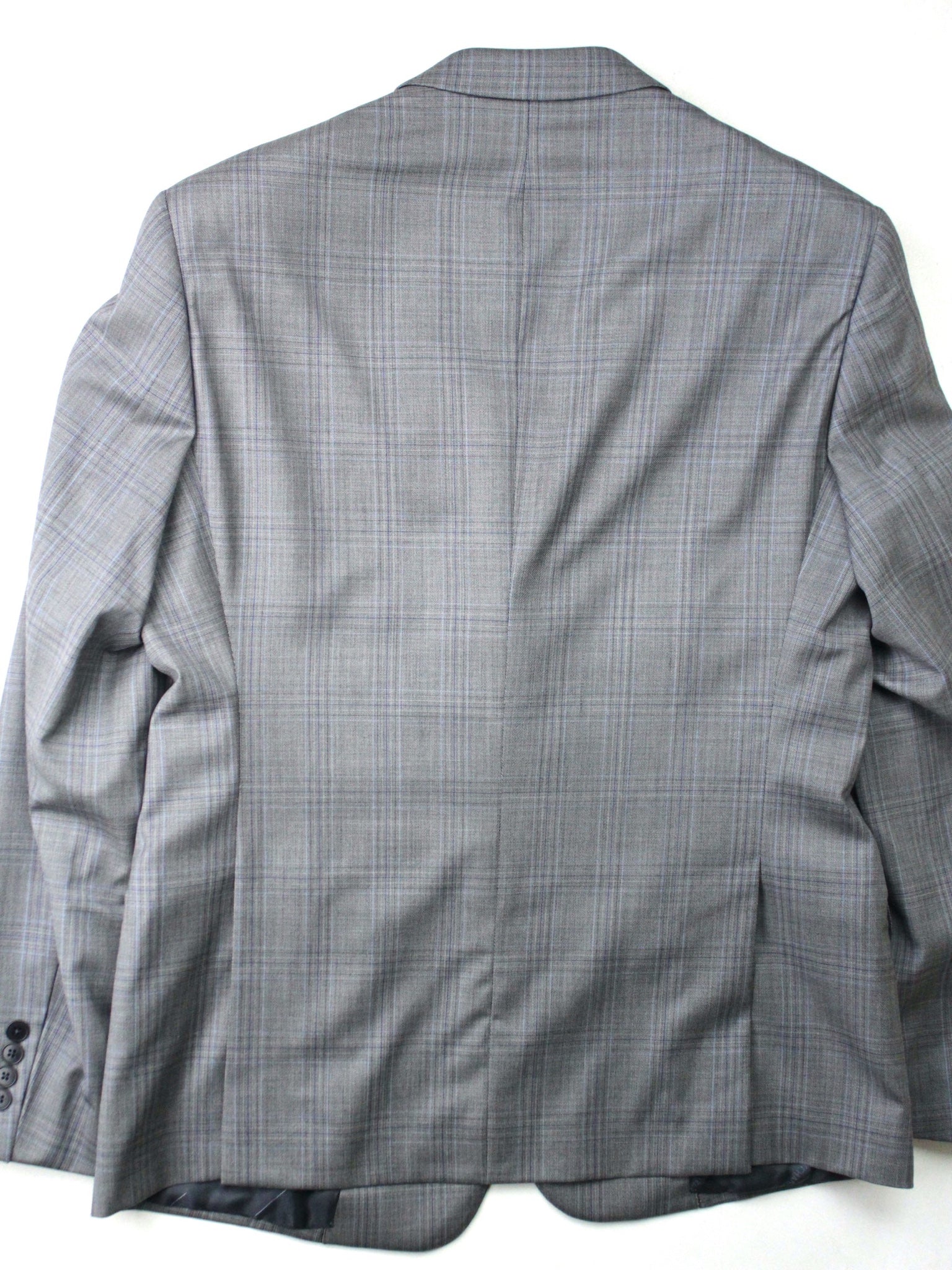 AX Armani Exchange Men's Slim-Fit Plaid Suit Jacket 38R Grey / Light Blue