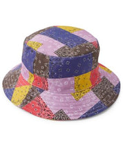 Sun Stone Mens Paisley Patchwork Bucket Hat Lavendar Multi