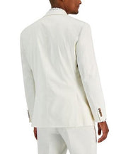 Tayion Collection White Herringbone Linen Suit Jacket 46R