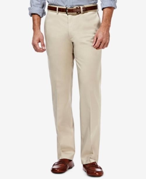 Haggar Men's Premium No Iron Khaki Pants Straight Fit Sand 38 x 29