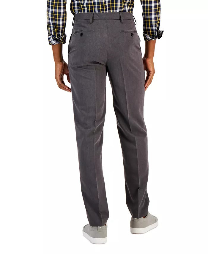 Nautica Mens Modern fit Dress Pants 32 / 29 Charcoal Grey Solid Stretch