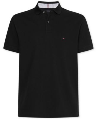Tommy Hilfiger Men's Black Xl Regular Fit 1985 Stretch Polo Shirt