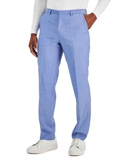 Hugo Boss Men's Modern-Fit Solid Suit Wool Dress Pants Light Blue 32 x 32