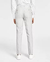 Bar III Men's Slim-Fit Textured Linen Suit Pant Grey