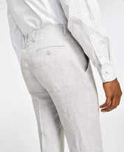 Bar III Men's Slim-Fit Textured Linen Suit Pant Grey