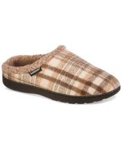 Isotoner Men's Plaid Hoodback Slipper BEIGE KHAKI Medium 8 - 9