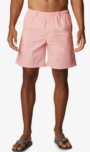 Columbia Mens Regular fit Swim Trunks Swimwear Large Pink Solid Quick Dry