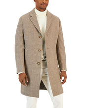 Lauren Ralph Lauren Mens Classic fit Overcoat Coat 38 S Brown Plaid