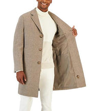 Lauren Ralph Lauren Mens Classic fit Overcoat Coat 38 S Brown Plaid