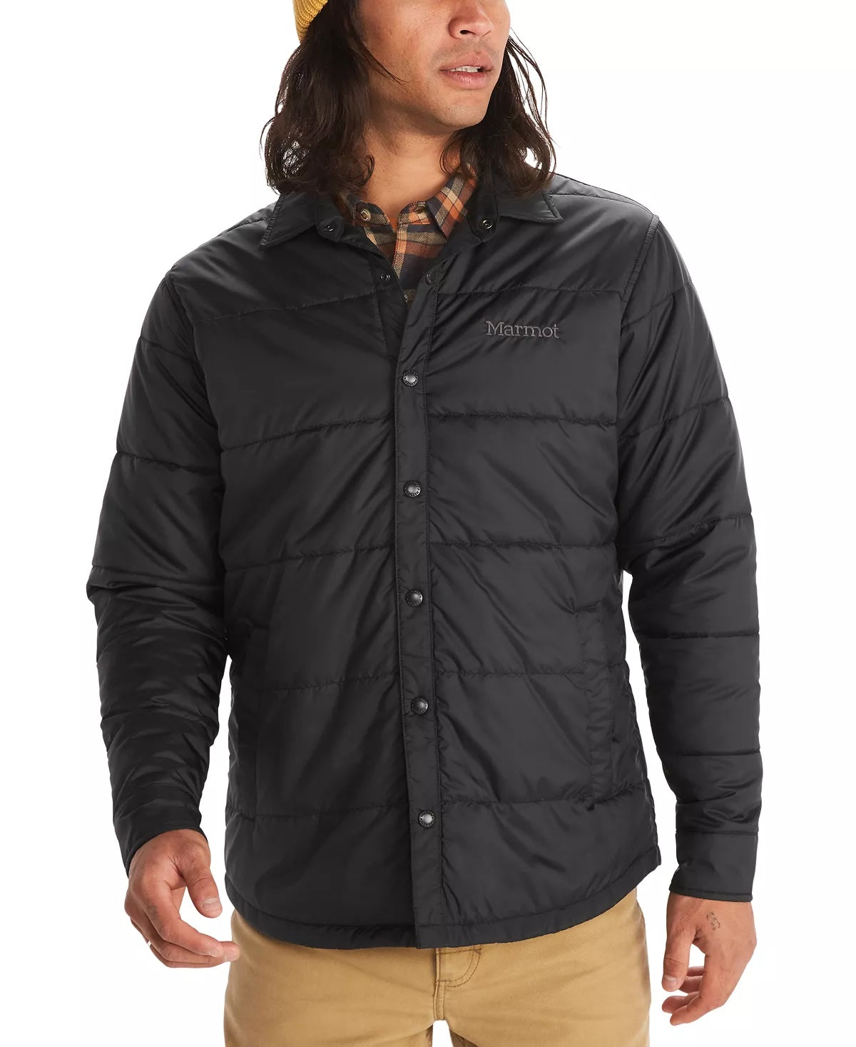 Marmot Mens Snap Up Quilted Rye Jacket Black 2XL XXL