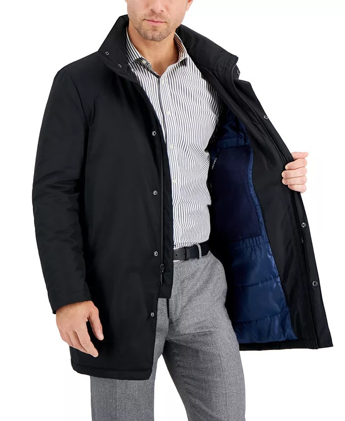 Calvin Klein Men's Slim-Fit Raincoat Coat 38 S Black