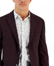 TOMMY HILFIGER Men's Sport Coat 38S Wine Single-Breasted Modern-Fit