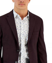 Tommy Hilfiger Mens Modern Fit Wine Sport Coat Modern Fit 36S